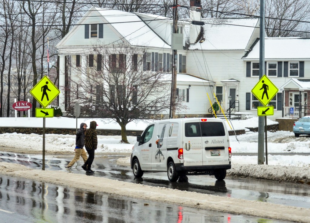 The crosswalk and the LINC Wellness & Recovery Center at corner of Memorial Drive and Gage Street near Memorial Bridge in Augusta are shown Nov. 27, 2018, the day after Dana Williams was struck and killed by a truck near the crosswalk.