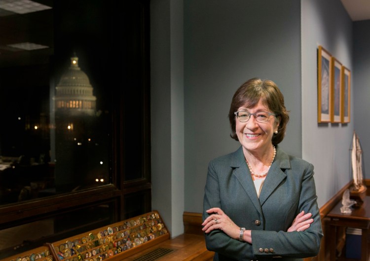 Sen. Susan Collins, shown in her Washington office in 2017.