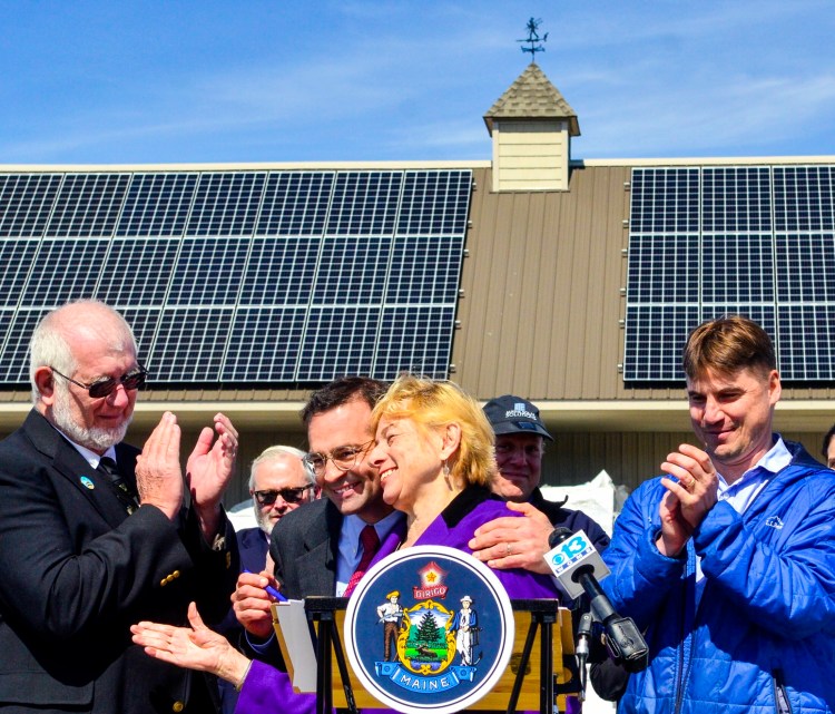 In April, Gov. Mills celebrated a legislative change that enhances solar power use. On Wednesday, signed three bills aimed at ushering in renewable energy.