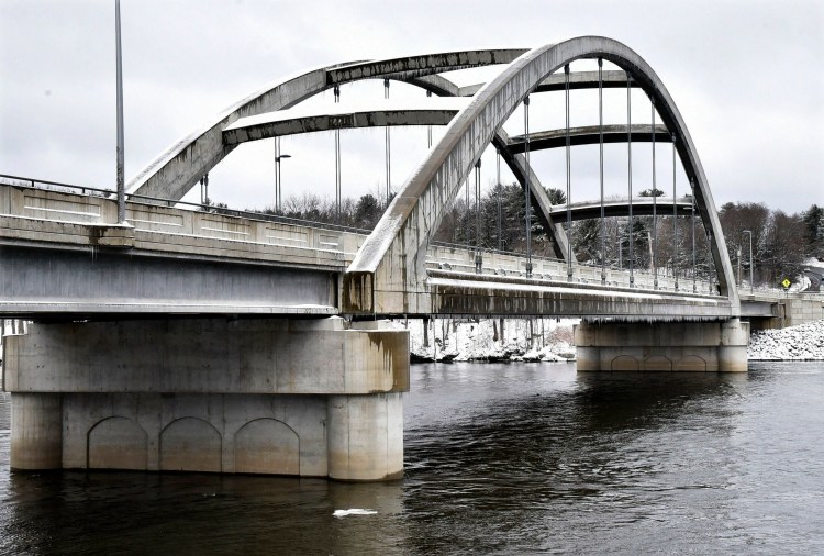 The Cpl. Eugene Cole Memorial Bridge in Norridgewock is seen Tuesday. In a social media contest by the Maine Department of Transportation, the bridge has been named Maine's favorite.  