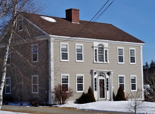 The Dr. Samuel Quimby House on North Road, Mount Vernon. He was the first doctor in Mount Vernon and Quimby Bog was named after him because he owned a shingle and saw mill on its outlet stream for 30 years.