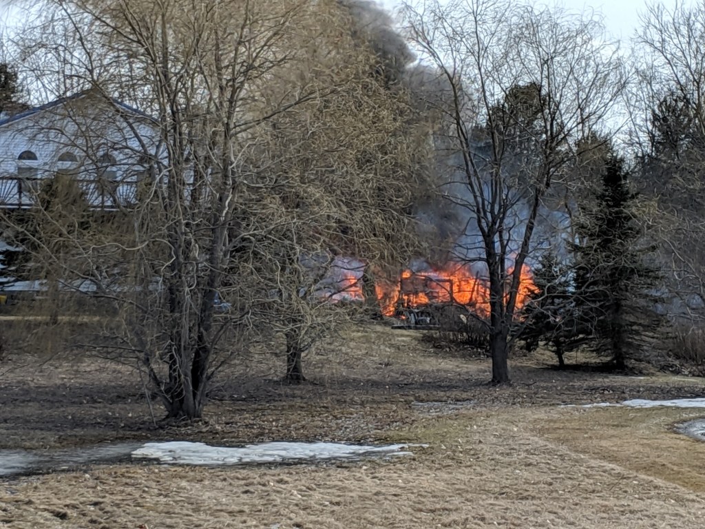 Fire crews battled a structure fire on Webber Pond Road in Vassalboro Sunday afternoon.