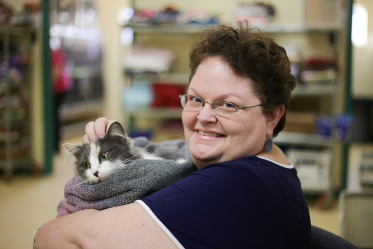 Lisa Oakes, former executive director of Humane Society Waterville Area, is seen in 2019. Oakes left her position at the shelter in late July.