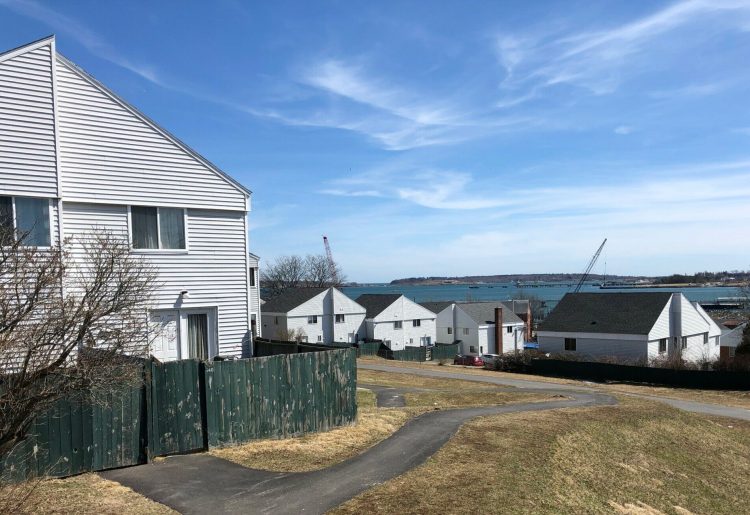 Munjoy South is a community of 140 affordable townhouse apartments overlooking Portland Harbor and Casco Bay. Photo by Randy Billings