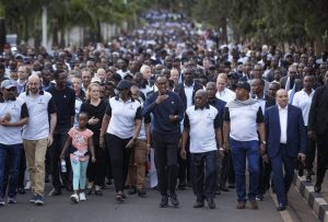 Paul Kagame, Jeannette Kagame, Abiy Ahmed, Charles Michel, Herve Berville, Julie Payette