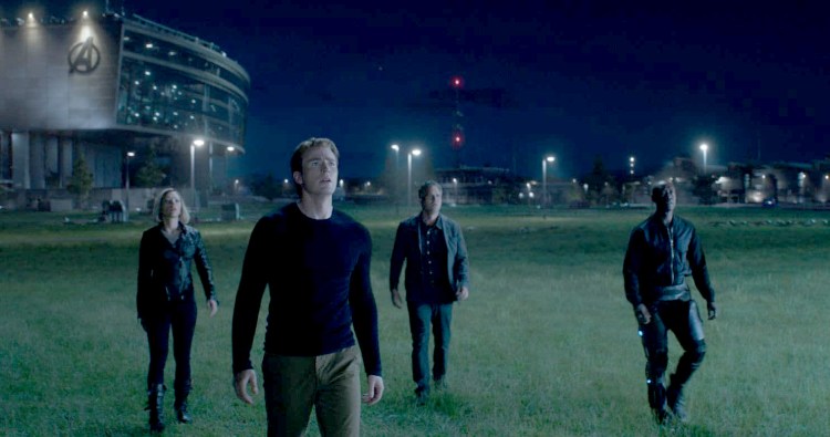 From left, Scarlett Johansson, Chris Evans, Mark Ruffalo and Don Cheadle in "Avengers: Endgame." 