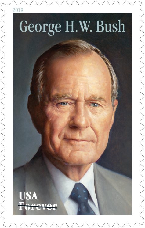 A new U.S. post stamp will feature a portrait of President George H.W. Bush.