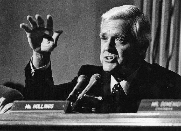 Ernest F. "Fritz" Hollings in 1982. Known for his attempts to balance the federal budget and for his sharp, often caustic tongue, Hollings died Saturday. He was 97.