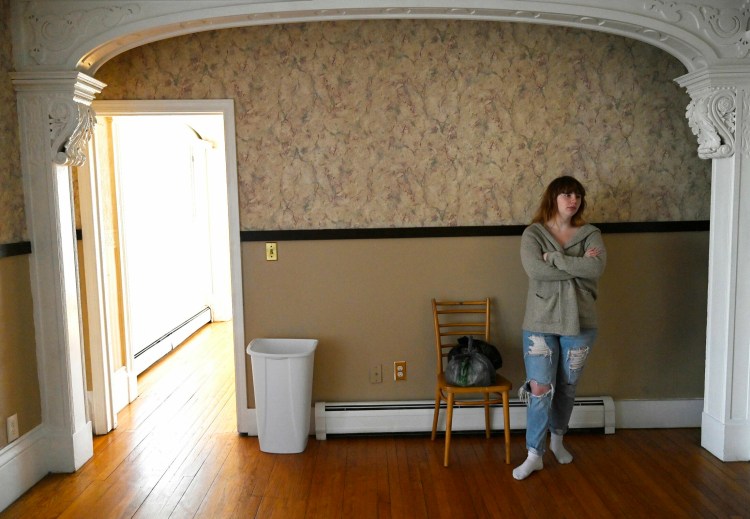 Janie Johnson, 19, moved into an apartment in Biddeford last month after being homeless off and on for the past five years. She shares the apartment with her boyfriend. (Staff photo by Shawn Patrick Ouellette/Staff Photographer)