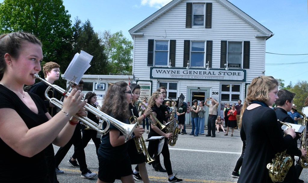 The Maranacook Marching Band enthralls the crowd attending the Memorial Day parade on Monday in Wayne.