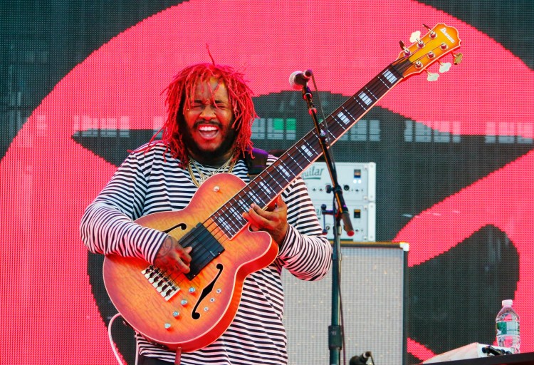  Stephen "Thundercat” Bruner was the first opening act Sunday evening at Maine Savings Pavilion at Rock Row in Westbrook.