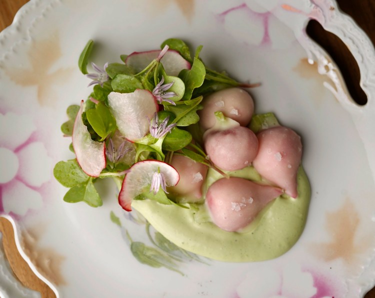 France meets Italy to delicious and imaginative effect with this dish of buttered radishes at Festina Lente.