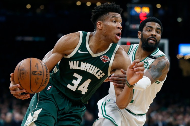 Giannis Antetokounmpo and the Milwaukee Bucks will try to take a commanding lead over the Kyrie Irving and the Boston Celtics in Game 5 of their Eastern Conference semifinal series Monday night in Boston.