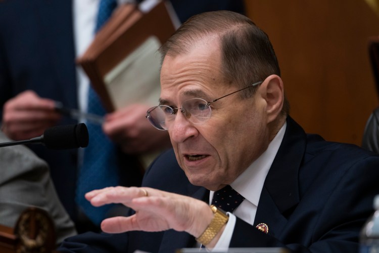 House Judiciary Committee Chair Jerrold Nadler, D-N.Y., moves ahead with a vote to hold Attorney General William Barr in contempt of Congress after last-minute negotiations stalled with the Justice Department over access to the full, unredacted version of special counsel Robert Mueller's report, on Capitol Hill in Washington, Wednesday. 