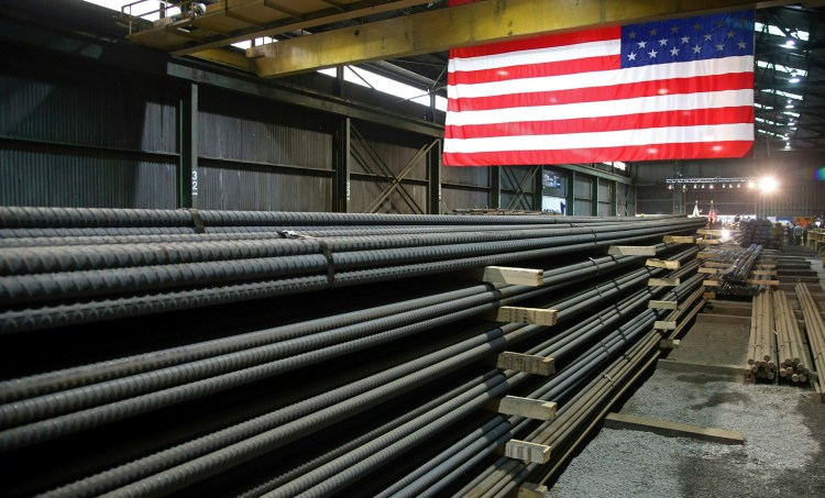 Steel rods produced at the Gerdau Ameristeel mill in St. Paul, Minn. await shipment this month. 