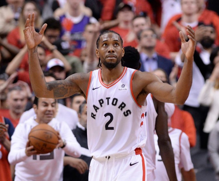 Kawhi Leonard played 52 minutes in Toronto's double-overtime victory over the Milwaukee Bucks in Game 3 of the Eastern Conference finals on Sunday.