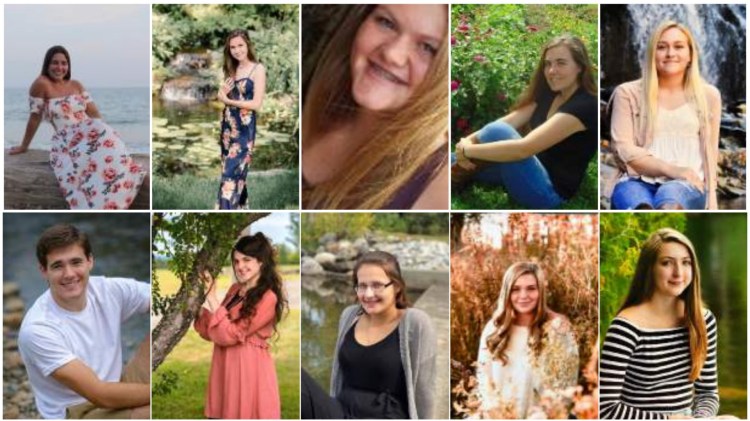 Top row from left are Lilyana Aloes, Lauren Chestnut, Madolynn Hughes, Lillian Johnson and Lindsay Lesperance. Bottom row from left are Brody Miller, Lauren Rafferty, Sidney Small, Makayla Vicneire and Chantel Whittemore.