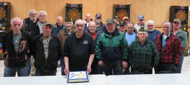 Mdison's American Legion Tardiff-Belanger Post 39  members, front from left, are  Lou Padula, David Trask, Cmdr. H. Ralph Withee, Raymond Luce, Kathy Lightbody and Ron Page. Middle row from left are Dana Pollis, Gene Tweedie, Gene Dube, Cecil Dow, Gary McLaughlin, Ed Skovish and Dan Oussock. Back row from left are Pat Flanagin, John Bryant, Jim Garland, Jim Saunders, Curt Sanborn, Allen Lessard and Joe Slavinski