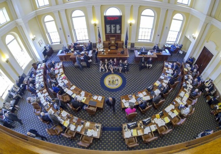 The Maine Senate Chamber in Augusta in April 2018.  Democrat Hilary Koch of Waterville has declared her intent to run against incumbent Scott Cyrway for the seat representing District 16, which includes Waterville, Winslow, Albion, Benton, Clinton, Fairfield and Unity Township.