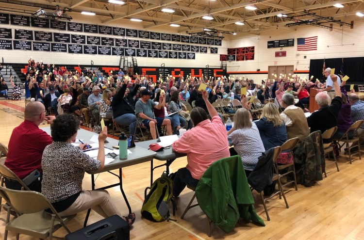 School Administrative District 54 residents vote on the school district's budget for 2019-2020 at the district meeting on May 20. Residents of Canaan, Cornville, Mercer, Norridgewock, Skowhegan and Smithfield gave the budget final approval Tuesday in a referendum in the district's six towns.