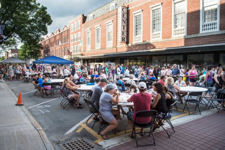 Main Street fills with diners during the annual Taste of Waterville on Main Street in downtown Waterville on Aug. 8, 2018. 