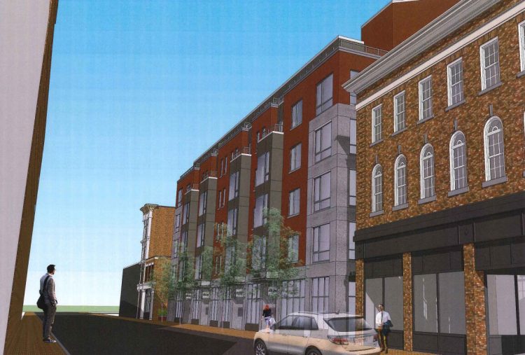 Architectural rendering of the proposed J.B. Brown project on Free Street.