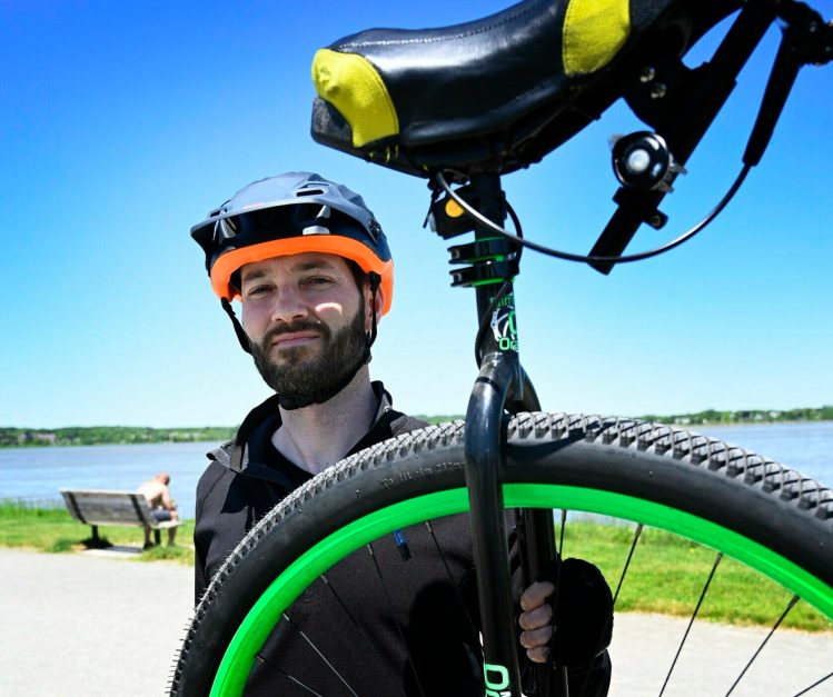 Hugh Sharp is the first person to ride the 180-mile Trek Across Maine on a unicycle.