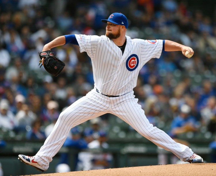 Cubs pitcher Jon Lester allowed one run on four hits, while striking out six and walking one against the Los Angeles Angels on Monday in Chicago.