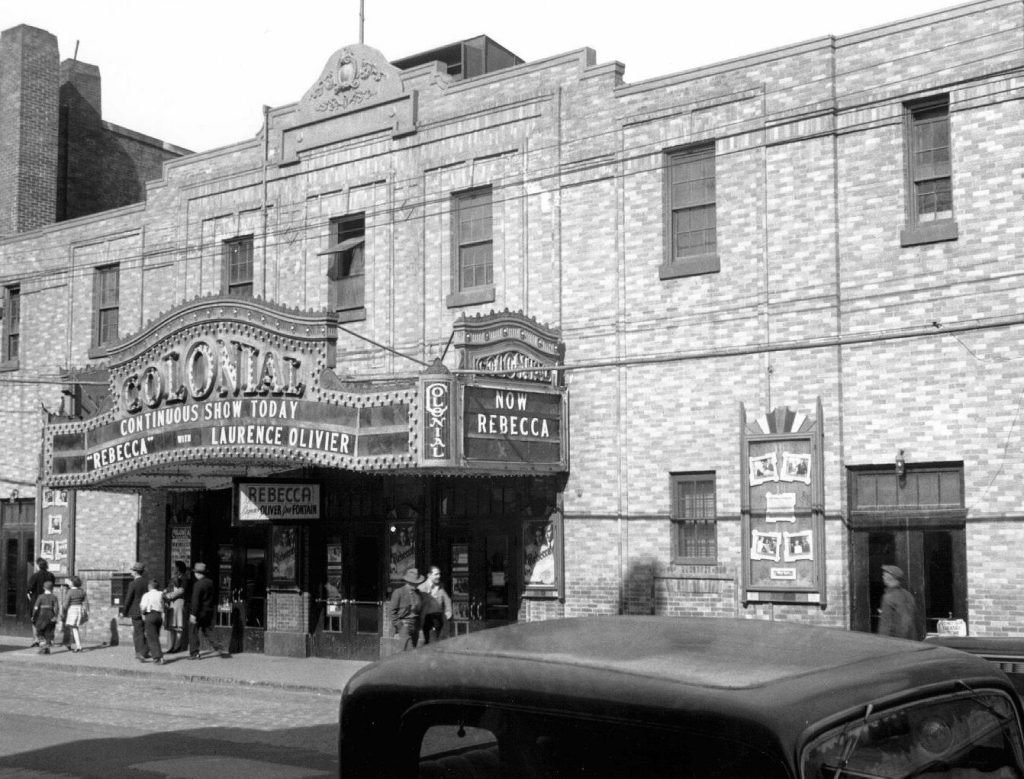 This is contributed 1938 exerior shot of Colonial Theater on Water Street in downtown Augusta.