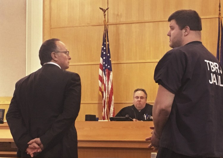 Dylan Grubbs, shown in court with his attorney, David Paris, in 2016, has been ordered to serve 24 months of a suspended sentence for violating his probation stemming from the fatal shooting of his fiancee.  