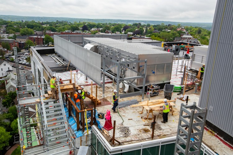 Construction is underway on an expansion at Maine Medical Center in Portland. The hospital has announced $10.5 million in philanthropic pledges.