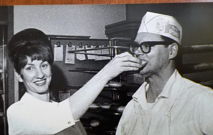Robert A Frost, pictured here with wife June Frost in an undated photo, died Monday. He opened a franchise Spudnut donut shop in 1965 in Brunswick, which moved to Maine Street 5 years later and became Frosty’s Donut Shop in 1972. 
