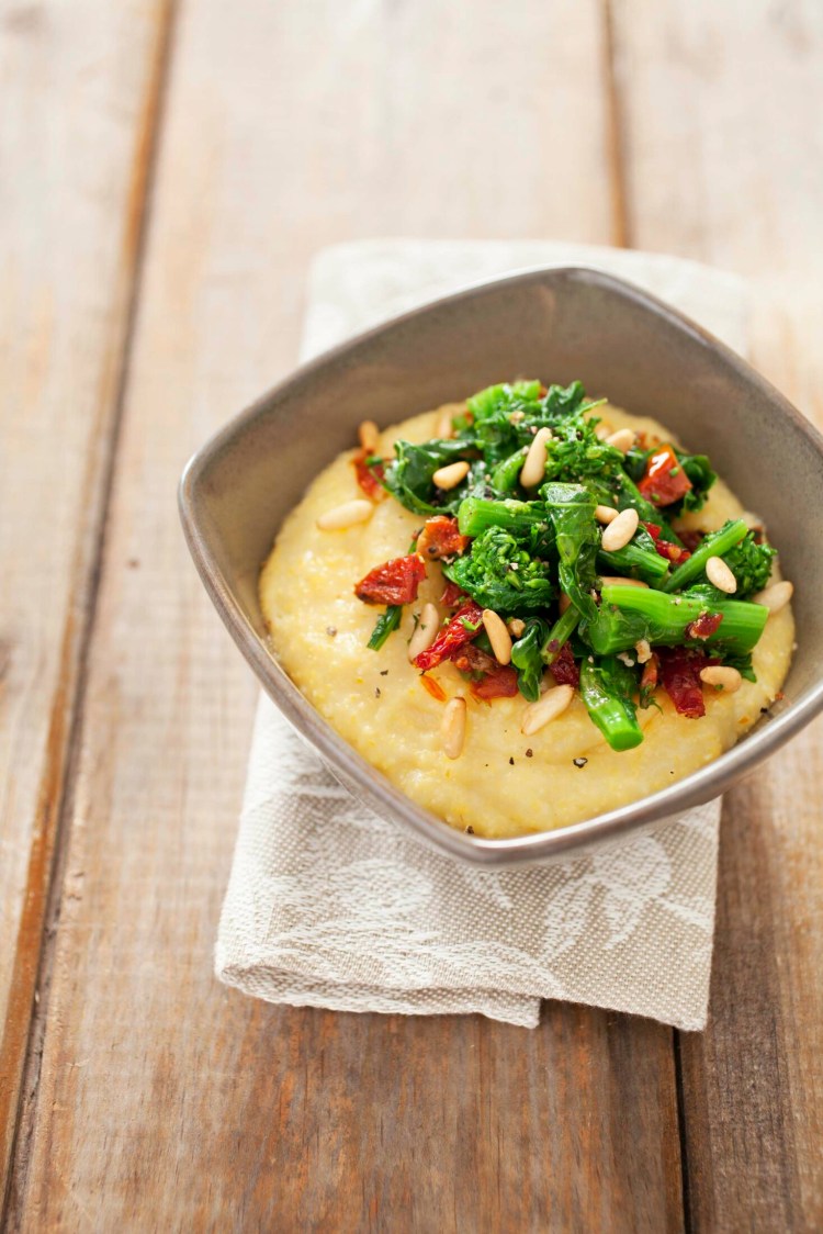 Parmesan Polenta with Broccoli Rabe, Sun-dried Tomatoes and Pine Nuts from America's Test Kitchen's "Vegetables Illustrated."