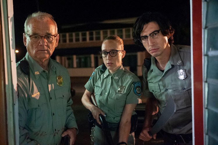 From left: Bill Murray, Chloë Sevigny and Adam Driver investigate a zombie apocalypse in Jim Jarmusch's horror comedy "The Dead Don't Die." 