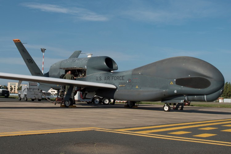 An RQ-4 Global Hawk at Naval Air Station Sigonella in Italy in 2018.