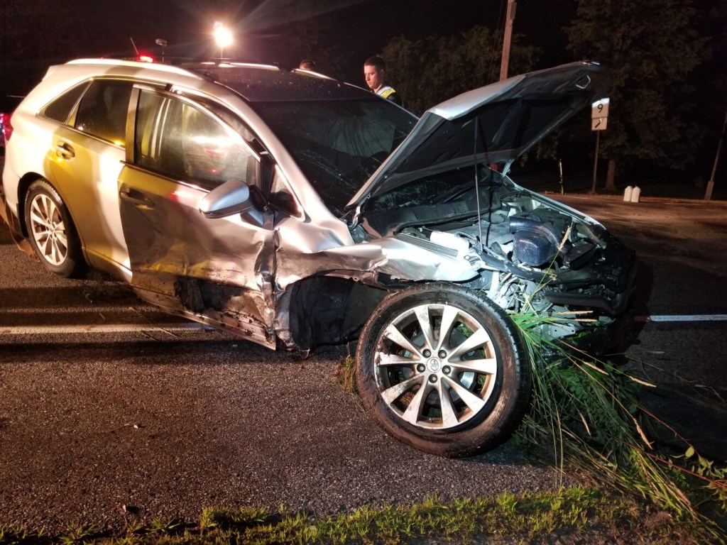 Two vehicles were totaled Sunday night when one crossed the center line on Route 9 in Lisbon.