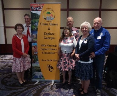 Square dancers, from left, Margaret and Bruce Carter, of Ellsworth; Ellie and Steve Saunders, of Bradford; and Cindy Fairfield and Bob Brown, both of Newport, attended the 68th National Square Dance Convention June 26-29 in Atlanta, Ga.