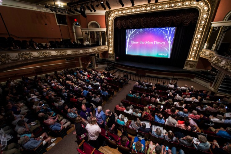 People fill the Waterville Opera House for opening night of the Maine International Film Festival in July.