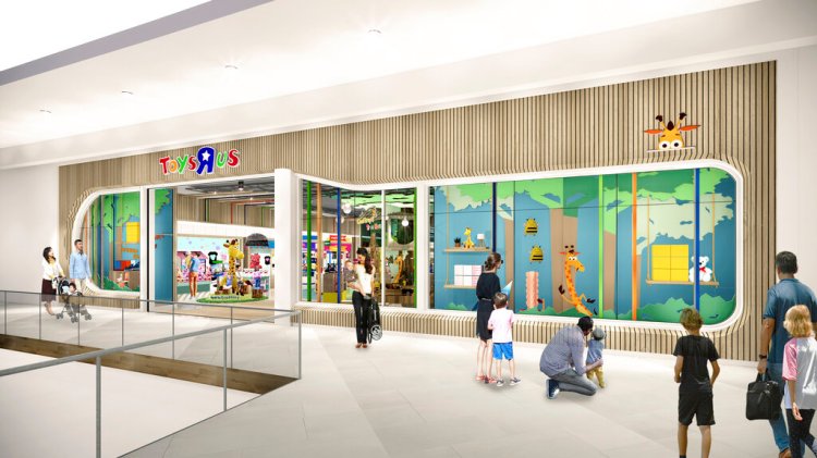 This undated artist rendering provided by Toys“R”Us shows an artist rendering of a new store, which will be about 6,500 square feet — a fraction of the brand's former big box stores, which were about 30,000 square feet. 