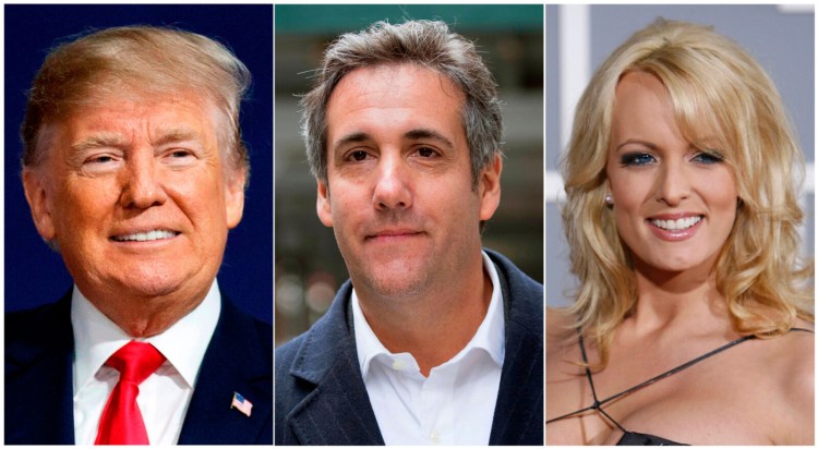 President Donald Trump, Michael Cohen and Stormy Daniels. 