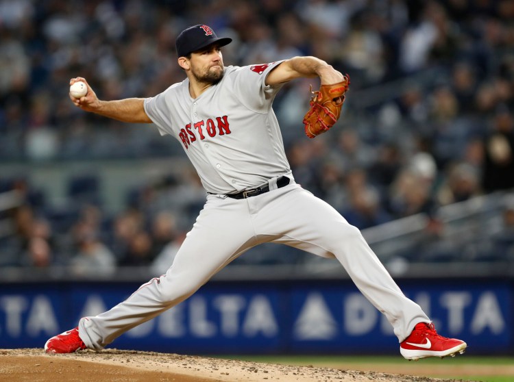 The Red Sox will have pitcher Nathan Eovaldi pitch out of the bullpen when he returns from the injured list, so they could be on the market for a starting pitcher. 