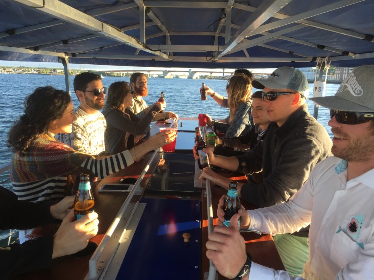 Biking and beer go together well on a BayCycle Cruise around Casco Bay. 