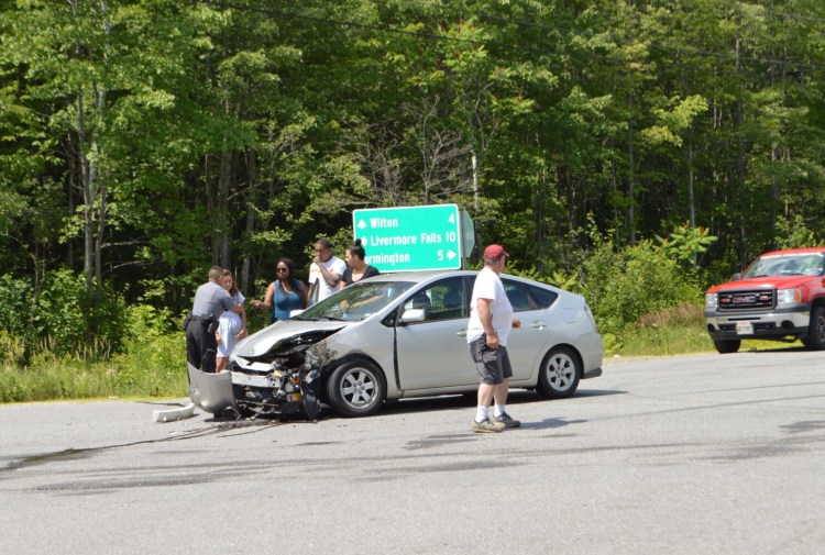 A car driven by Aya Mohamed, 27, of New York and a pickup driven by Kelly Collins, 51, of Dixfield collided Monday morning at the intersection of McCrillis Corner Road and Route 133 in Wilton.