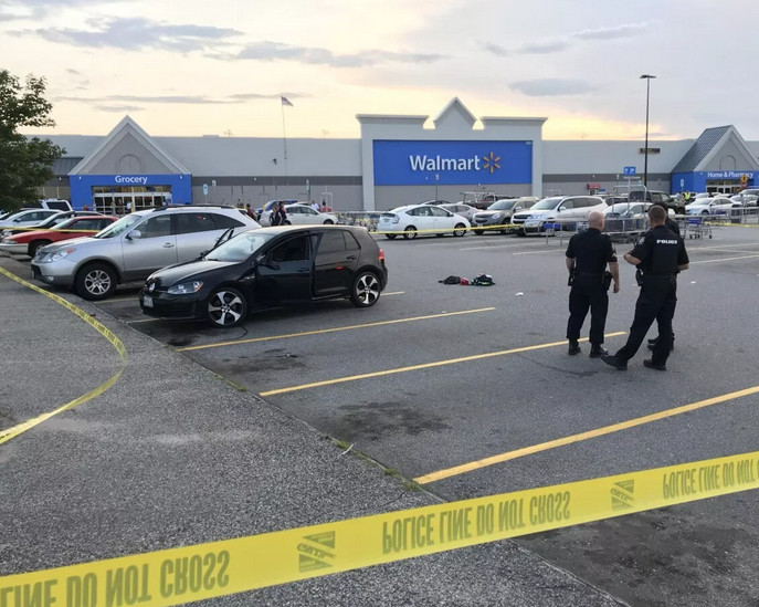 Police are investigating a shooting in the parking lot of the Walmart on Mount Auburn Avenue in Auburn on Saturday evening.