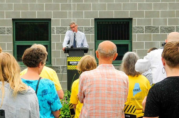 “I just can’t believe that they are so arrogant as to impose this rule on trusted medical providers in our state while the litigation is happening,” said George Hill, president and CEO of Maine Family Planning, shown at a rally in July 2018. 