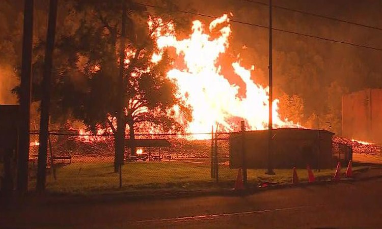 A fire at a Jim Beam warehouse in Kentucky destroyed 45,000 barrels of bourbon Tuesday night.