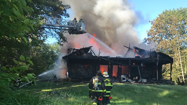 Firefighters battled a house fire on Musselman Road in Standish in the early morning hours Monday. 