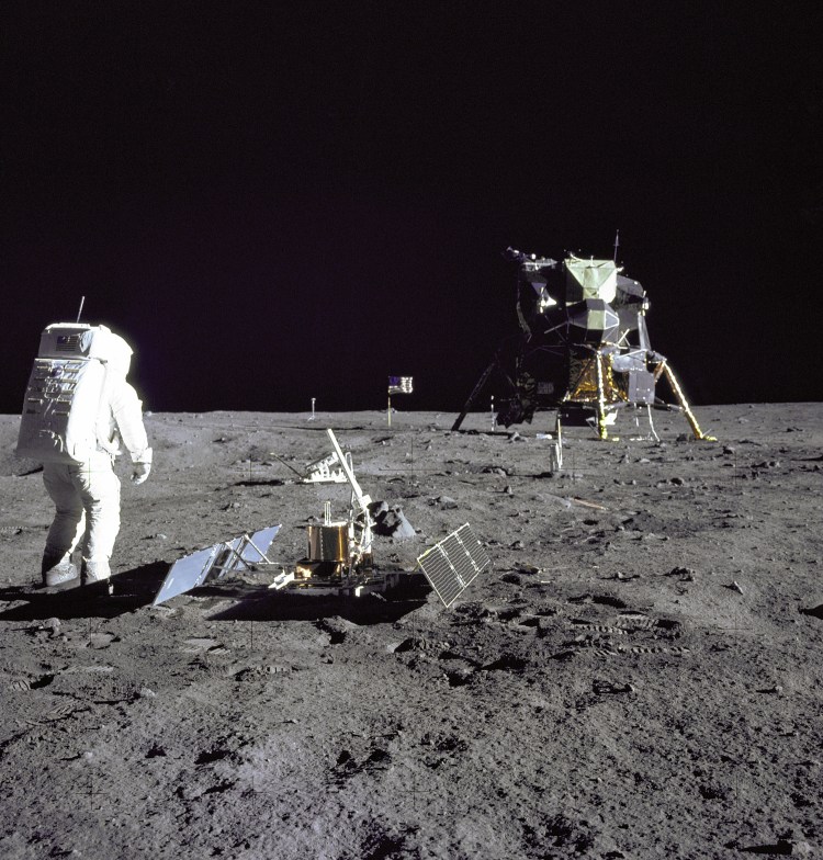 Apollo 11 astronaut Buzz Aldrin on the moon, July 20, 1969.