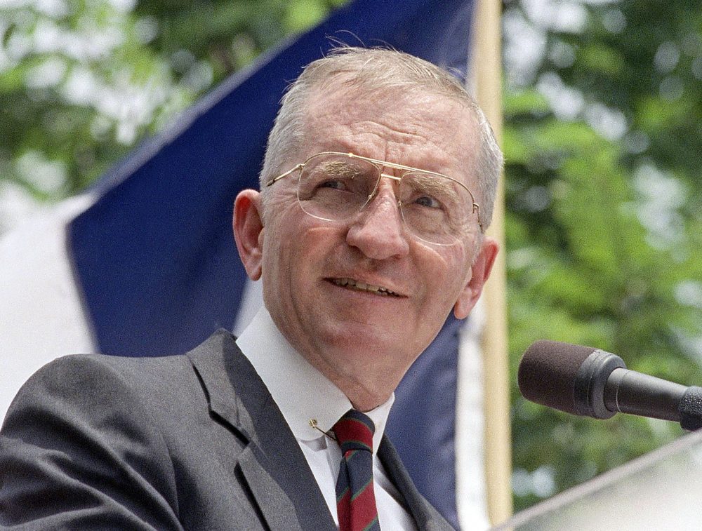 Presidential hopeful H. Ross Perot speaks at a rally in Austin, Texas, in this 1992 file photo. 
