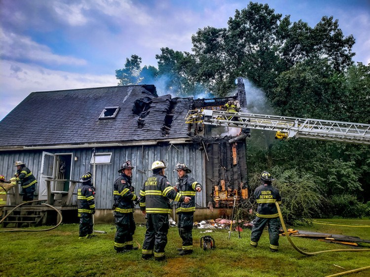A two-alarm fire caused by a lightning strike damaged this home in South Berwick on Wednesday afternoon. No injuries were reported.